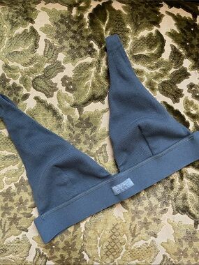 Skims Deep Sea Ribbed Plunge Bralette Bra 🌊